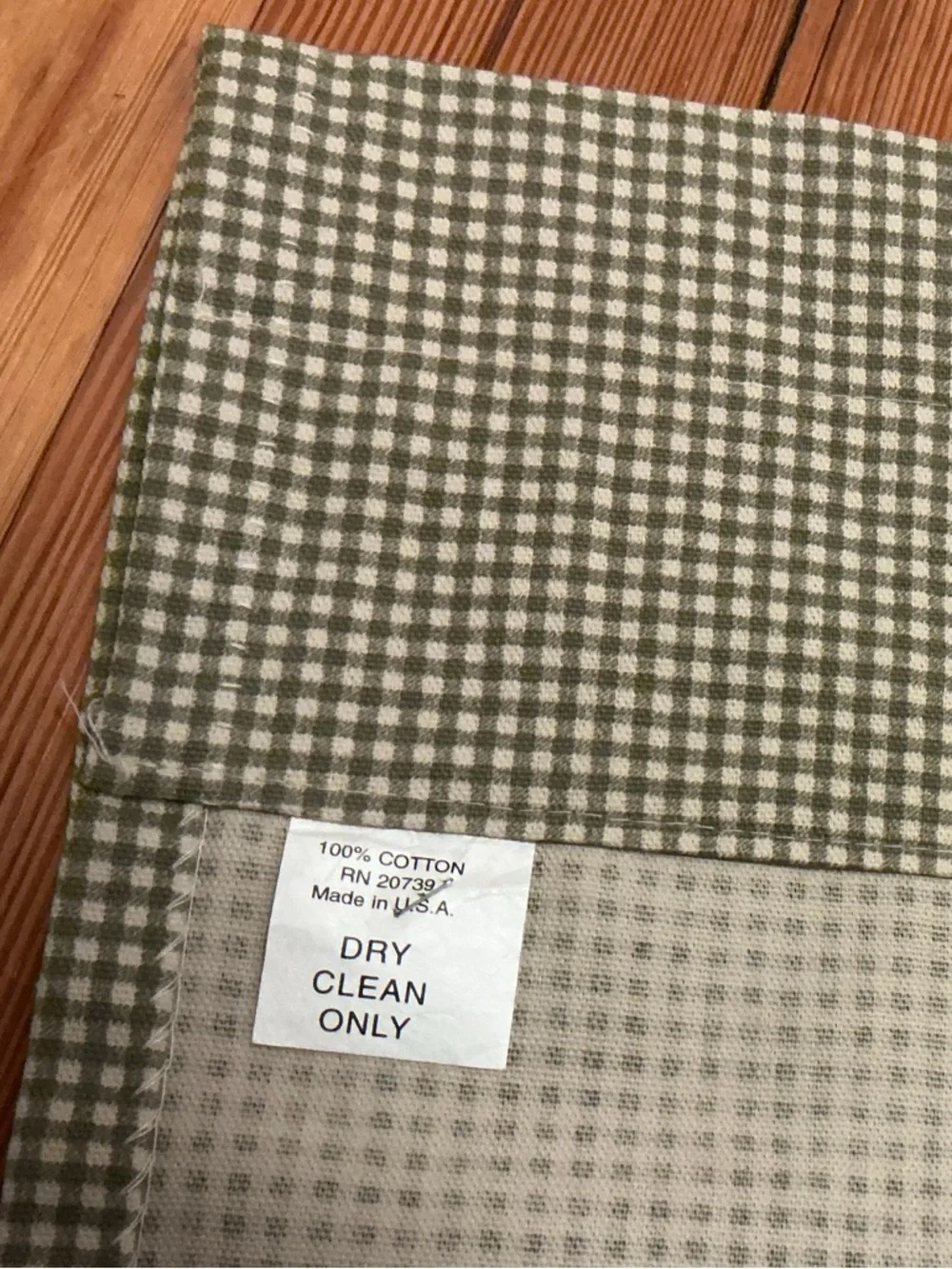 Vintage 100% Cotton Gingham Valance